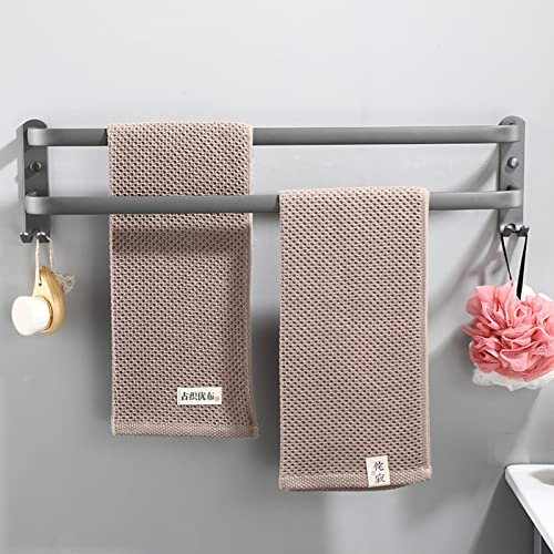 Porte Serviette Salle De Bain, Gris Double Barre Porte-Serviettes Mural En Aluminium, 2 Barres éTagèRe De Serviette De Bain, Accessoires De Salle De Bain, Pour Cuisine Et Salle De Bains,50cm