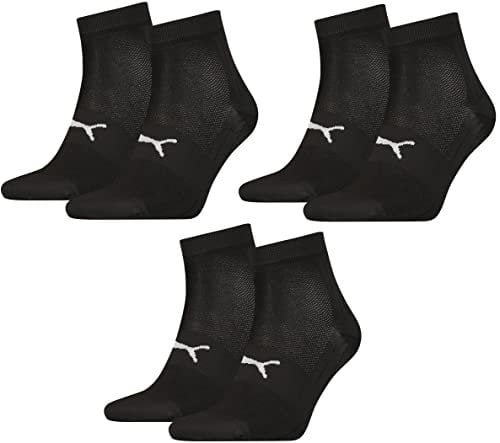 PUMA 6 Paar atmungsaktive, elastische Quarter Socken Damen & Herren/Sportsocken