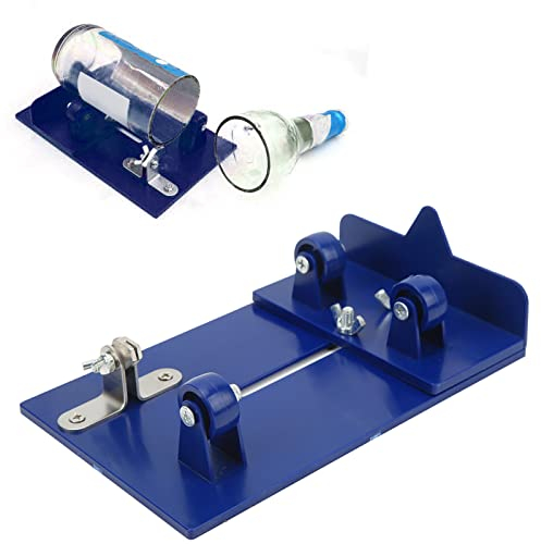 BigKing Glass Bottle Cutter, Glass Cutter for Bottles, Adjustable Bottle Cutter DIY Tool, Square Round Bottle Cutting Machine,Thickened High Strength PC Board Sharply Carbide Cut Head(Bllue)