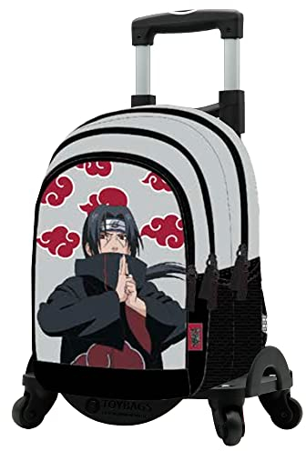 Naruto Unisex Kinder Itachi Trolley Toybags mit 4 Drehrollen Schulrucksack, bunt