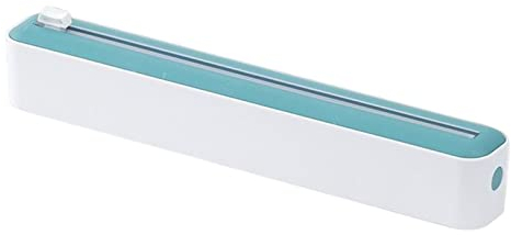 Cling Film Dispenser and Cutter Wrap Dispenser, Refillable Foil Dispensers with Slide Cutter, 2 in 1 Food Wrap Holder, Storage Organizer for Aluminum Foil, Cling Film, Parchment Paper
