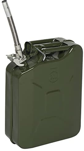 Bidon pour carburant en métal 20L avec bec verseur, bidon étanche carré en métal pour essence avec bec verseur, accessoire d'automobiles