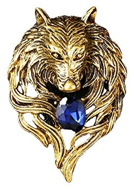 Retro Löwe Tier Pin Brosche für Männer Frauen Punk Buck Anzug Krawatte Revers Pin Cool Tier Stier Adler Löwe Wolf Halfter Brosche Sicherheitsnadel Weihnachtsgeschenke, Silber, Stahl, Unbekannt