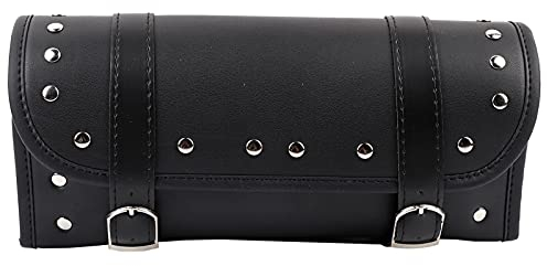 Motorrad Satteltaschen Chopper, Schwarz PU Leder Motorrad Motorrad Vorne Hinten Gabel Werkzeug Tasche Lenker Taschen Gepäck Satteltasche Auto äußere Dekoration