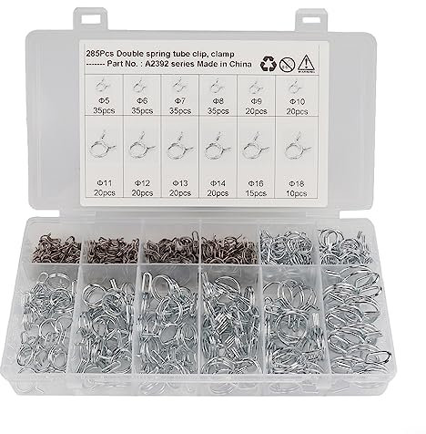 Schlauchschellen, 8 Größen Schlauchschellen Federklemme Kraftstoffleitungsklemme Stahlschlauch Rohrschelle für Waschmaschine Abwasserrohre, Draht, Kabel