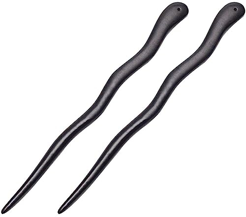 Dinntty Baguettes de Cheveux en Bois 2 pièces Classique Bois de Santal enroulé Coiffure Chinois Traditionnel épingle à Cheveux Ethnique Accessoires de Cheveux