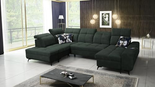 Ecksofa Gilbert VI 331x173x215cm - Schlaffunktion - Bettkasten - U-Form - Couch - Eckcouch - Schlafsofa - Wohnlandschaft - Verstellbare Kopfstützen - Sofa - Polstersofa - Wawe 12 Seite Rechts - 26