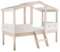 Stella Trading CORTINO Hausbett 90 x 200 cm - Funktionales Kinderbett in Weiß, Kiefer massiv - 131 x 165 x 216 cm (B/H/T)