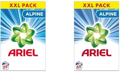 Ariel Lessive Poudre, 69 Lavages, Alpine, Élimine Les Taches Incrustées, Même Après 7 Jours, Impeccable Même En Cycle Court Et À Froid, Fabriqué En France (Lot de 2)