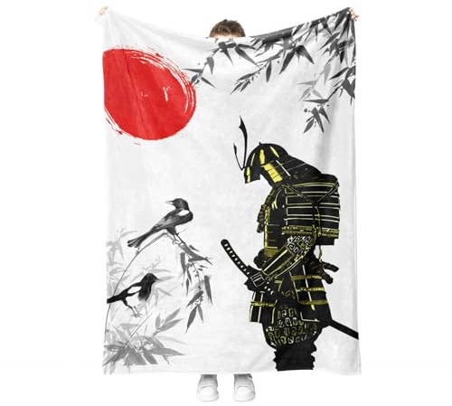 Japanische Kuscheldecke Flanell Decke Japanische-Muster Fleecedecke Flauschig Weich und Warme, Japanischen Stil Wohndecke Sofadecke Couchdecke Für Teens Erwachsene. (Style C, 130x150cm)