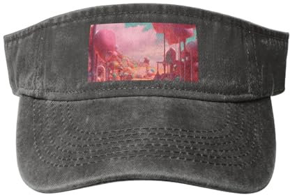 Candy-Land-Print, gewaschener Denim-Hut, offener Oberteil, für Outdoor-Dekoration, geeignet für Männer und Frauen, Candy Land, Einheitsgröße/L