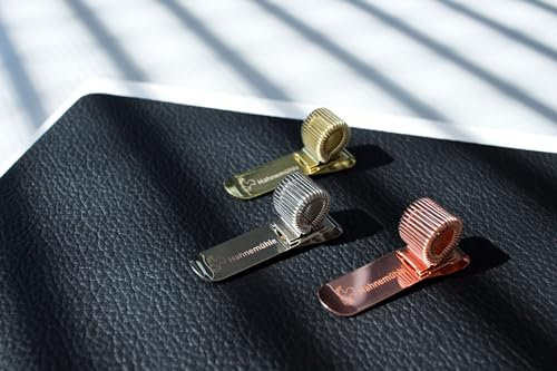 Hahnemühle Stiftehalter-Set, mit 3 Farben, Gold, Silber, Rosegold, Clip-Mechanismus, praktisch für Notizbücher