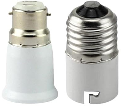2 E27 to B22 Socket Converter, Lamp Socket Converter B22 to E27, Light Bulb Socket Adapter, Led Light Bulb Socket Adapter, Bulb Base Socket Converter Adaptor for LED/CFL and Incandescent Bulbs