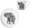 Dekomiro Maxwell & Williams Marini Ferlazzo Tazza e Piatto African Elephant in porcellana Bone China