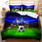 Fußball Bettwäsche Kinder 135x200cm, 3D Druck Fußball Muster Bettbezug, Jungen Teenager Fussball-Fan Sport Thema Bettwäsche Set Blau mit Kissenbezug (A-1, 135 x 200 cm)