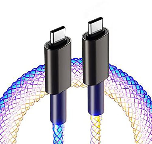 SVO plus Cavo USB-C a USB-C con LED Multicolore – Ricarica Ultra Rapida 6A, Effetti Luminosi Dinamici, Colori RGB (Rosso, Verde, Blu)