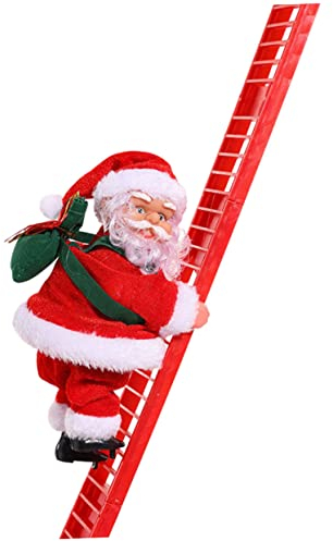 BCOATH Elektrische Kletter-weihnachtsmann-Puppe Mit Musikfunktion Weihnachtsdekor Für Zuhause Und Party Lustiges Spielzeug Für Junge Mädchen