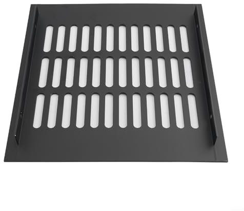 LVYXON Rejilla de ventilación rectangular con rejilla de ventilación para armario, zapatero, aleación de aluminio (negro, 200 x 300 mm)