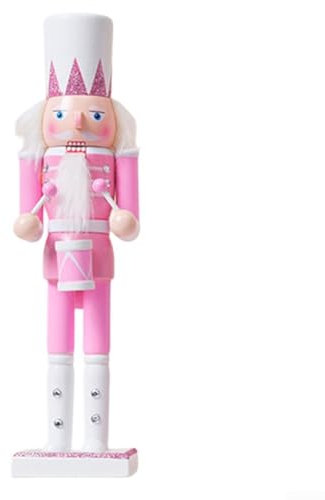 Hasaller Schiaccianoci, 30 cm, in legno, rosa, schiaccianoci, decorazione natalizia, grande, a forma di schiaccianoci, pupazzo per tradizione, regalo di Natale, decorazione per interni (B)