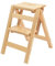Step Stool Foldable, Folding Wooden Step Ladder, Multi-Use As Counter Chair/Kitchen Cabinet Stool Ladder/Closet Stool etc. Scientific Stable Structure, Helpful Step Stool for Home (2Step-Nature)