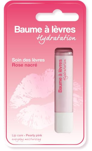 Baume à Lèvres Hydratation - Reflet Rose Nacré - Hydratation Intense et Élégance Naturelle - Soin pour des Lèvres Douces et Sublimées - Lip Balm Éclat Naturel, Confort French Tendance