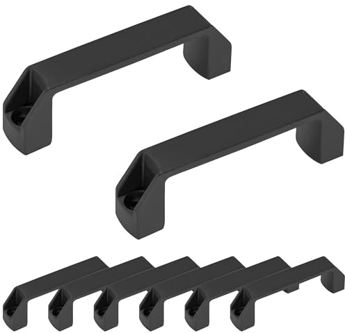 LHUIDDH 8 PCS Rectangular Plastic Handles – Black Nylon Pull Handle for Drawers, Luggage, Machinery, and Garage Equipment (8, 120mm)