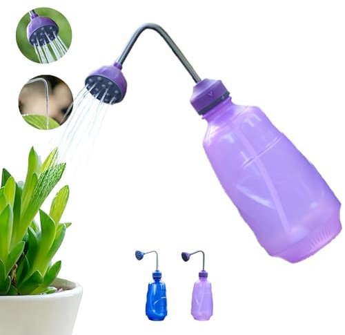 Shyllin Jardin Petit arrosoir 450ml,Plante Intérieur arrosoirs,Bouteille D'arrosage à Presser avec Bouteille Souple, Convient aux Petites Plantes, semis, Plantes en Pot (Violet)