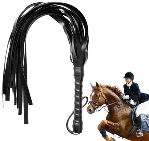 WZWZO Martinet, Martinet Cuir, Fouet Sexy érotique, Cravache Sexy érotique, Fouet Cuir, Cravache, Fouet SM, pour Les Sports D'équitation en Plein Air Entraînement Quotidien à l'équitation (Noir)
