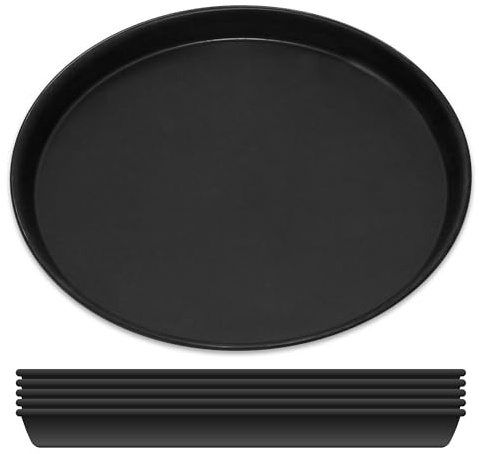 GRÄWE 6er Set Pizza Backblech Ø 36 cm, rund, Pizzablech aus Blaublech, hitzebeständig bis 400 °C, unbeschichtet, Made in Germany