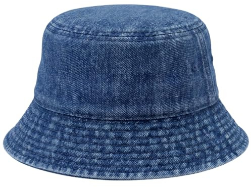 Hatstar Vintage Fischerhut Jeans Bucket Hat, 100% Baumwolle, Unisex Smiling Face Hut, Faltbar, Outdoor Sommerhut Sonnenhut, Freizeithut für Wandern Camping Reisen Angeln, Damen und Herren