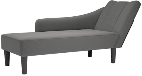 Teenpull Chaiselongue mit rechter Armlehne, dunkelgrauer Stoffbezug, 140 x 56 x 66 cm, modernes Polstermöbel für Wohnzimmer, Relaxliege und Leseecke, komfortable Polsterung und langlebiges Material