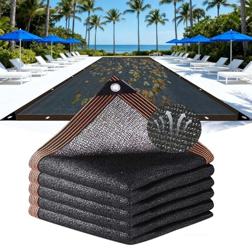Rete Anti Foglie Piscina Maglia Fine 5x6m,Copertura per Piscina Invernale,Copripiscina con Bordi Rinforzati,Protezione Annuale Foglie Detriti UV,Per Piscine Interrate Fuori Terra(4x8m(13x26ft))