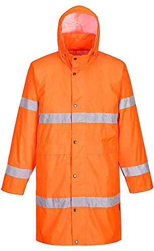Portwest Hi-Vis Coat 100cm, Size: 4XL, Colour: Orange, H442ORR4XL
