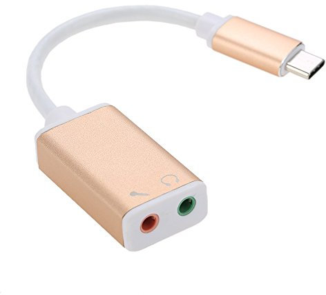 USB 3.1 Typ C usb-c zu 3,5 mm Audio Lautsprecher Mikrofon Buchse Kopfhörer Headset Adapter-Kabel für neue MacBook 30,5 cm Chromebook – Gold