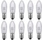ShuoHui 10 Stück E10 LED-Ersatzlampen Glühbirnen Topkerze für Lichterkette 10V-55V AC 0.2W 20LM
