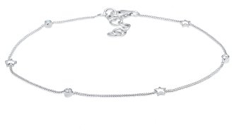 Elli Femme Bracelet de Cheville Étoiles Solitaire Cristaux 925 Argent - 22cm