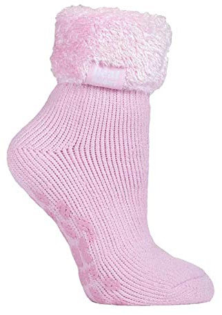 HEAT HOLDERS - 1 Paar Bettsocken Damen Stoppersocken ABS Antirutsch Kuschelsocken Socken (HHL08 Pink)