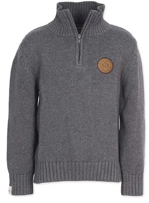 Band of Rascals Kinder Strickpullover Basic Troyer aus Bio-Baumwolle, Grey, Gr. 146