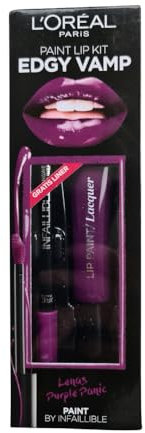 L'Oreal Paris Edgy Vamp Lip Paint Kit - Purple Panic
