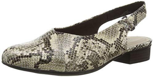 Clarks Damen Slingback Sandalen, Grau (Taupe Snake Taupe Snake), 37 EU