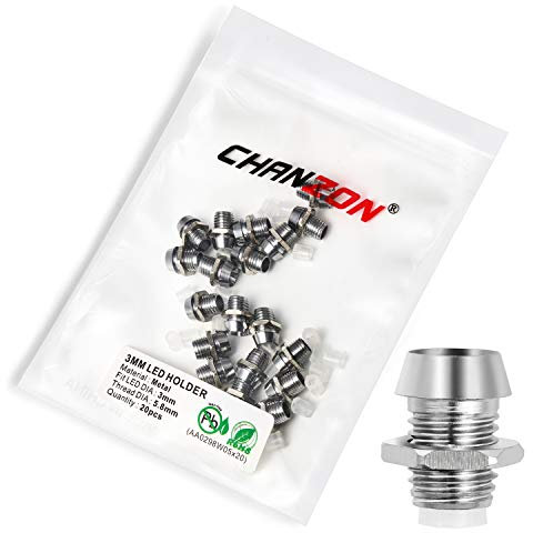 Chanzon 20pcs 3mm Metall-LED-Halter für Leuchtdioden, Diodenlichter, runde Glühbirne
