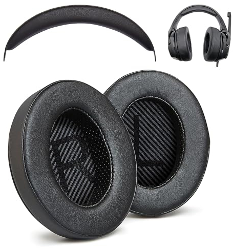 Ohrpolster und Kopfbügel kompatibel mit Kingston HyperX Cloud Stinger Kopfhörern (schwarz) Protein-Leder | weicher hochdichter Schaumstoff | einfache Installation