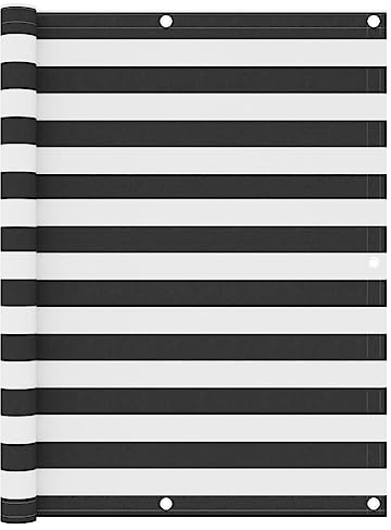 vidaXL Toldo para Balcón Parasol Pantalla Privacidad Malla Ocultación Patio Jardín Terraza Protección Tela Oxford Gris Antracita y Blanco 120x600cm