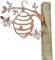 Metall Windskulpturen Dekoration Bienenstock Garten Deko Eisen Silhouetten Baum Steckornament