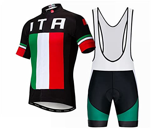 Radtrikot Trägerhose Set Gepolstert Herren Fahrrad Top Anzug Shirt Rennrad Bekleidung Italien L