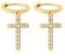 MENDOZZA Mini Creolen 925er Sterling Silber Kreuz Anhänger 12 mm Gold