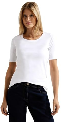 Damen Basic T-Shirt mit Rundhals in Unifarbe