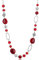Bulinlin Silber Perplen Lang Kette für Damen Boho Statement Chain Halskette Modeschmuck Geburtstagsgeschenke für Frauen（Red）