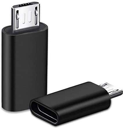iJiZuo USBC Type Female to Micro USB Male Adapter 2Pack, Micro USB to USB C Data Transfer Adapter Compatible with Galaxy S7/S7 Edge, Nexus 5/6 and Micro USB Devices-Black