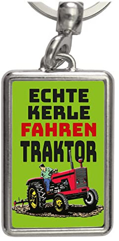 Echte Kerle fahren Traktor Schlüsselanhänger in Grün als Geschenk für echte Landwirte und Bauern die ihren Job lieben und das Dorfleben leben wie kein andereres Dorfkind